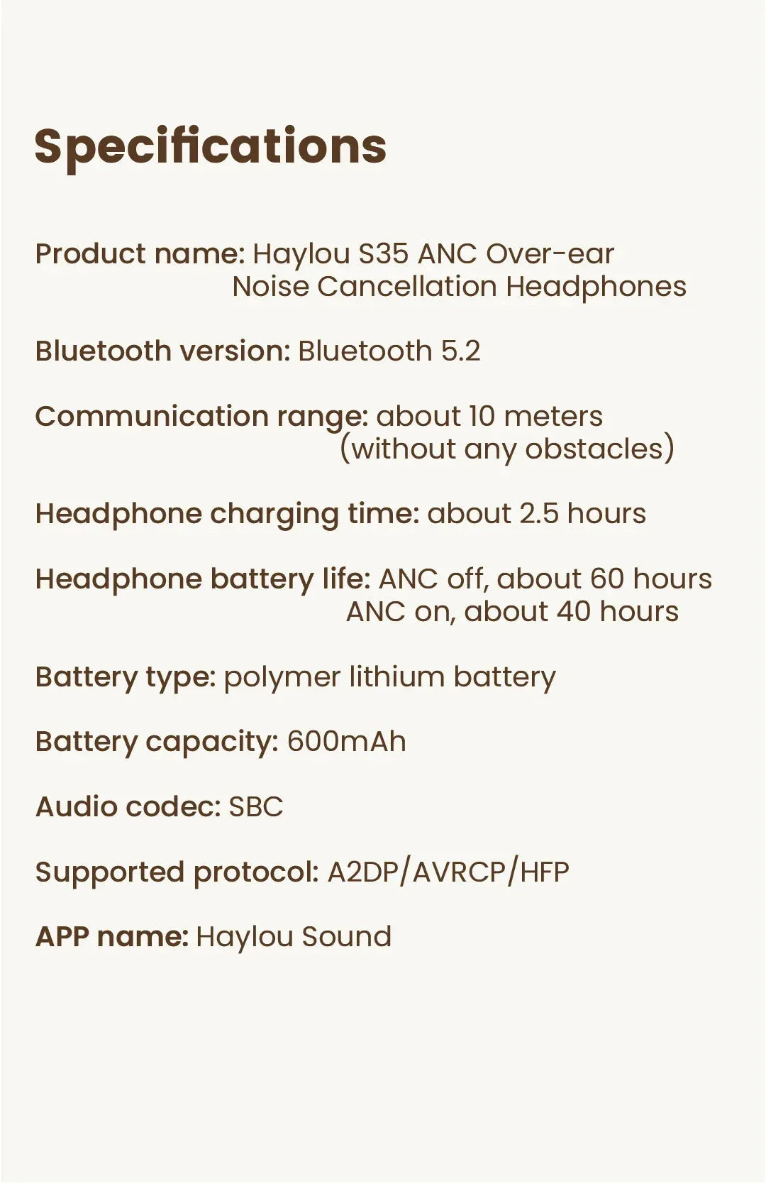 S35 ANC Wireless Headphones Haylou™ - RS Store