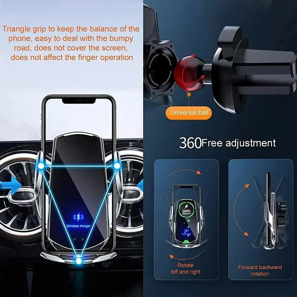 Q3 Smart Sensor Car Phone Wireless Charger 15W™ - RS Store