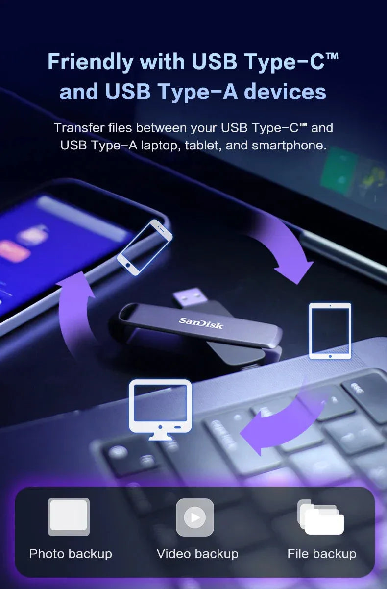 Extreme PRO Dual USB 3.2 Type-C Flash Drive Sandisk™ - RS Store