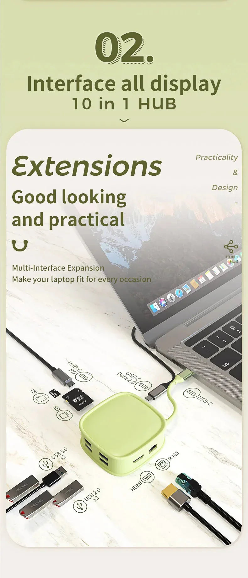 FC&EC USB C HUB Type C Adapter 10 in 1™ - RS Store