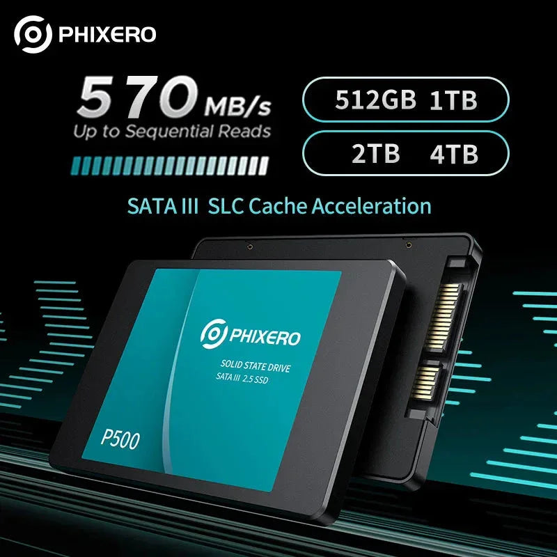 PHIXERO SSD HDD 2.5 Hard Disk SSD 1TB 2TB 512GB 128GB 256GB™ - RS Store