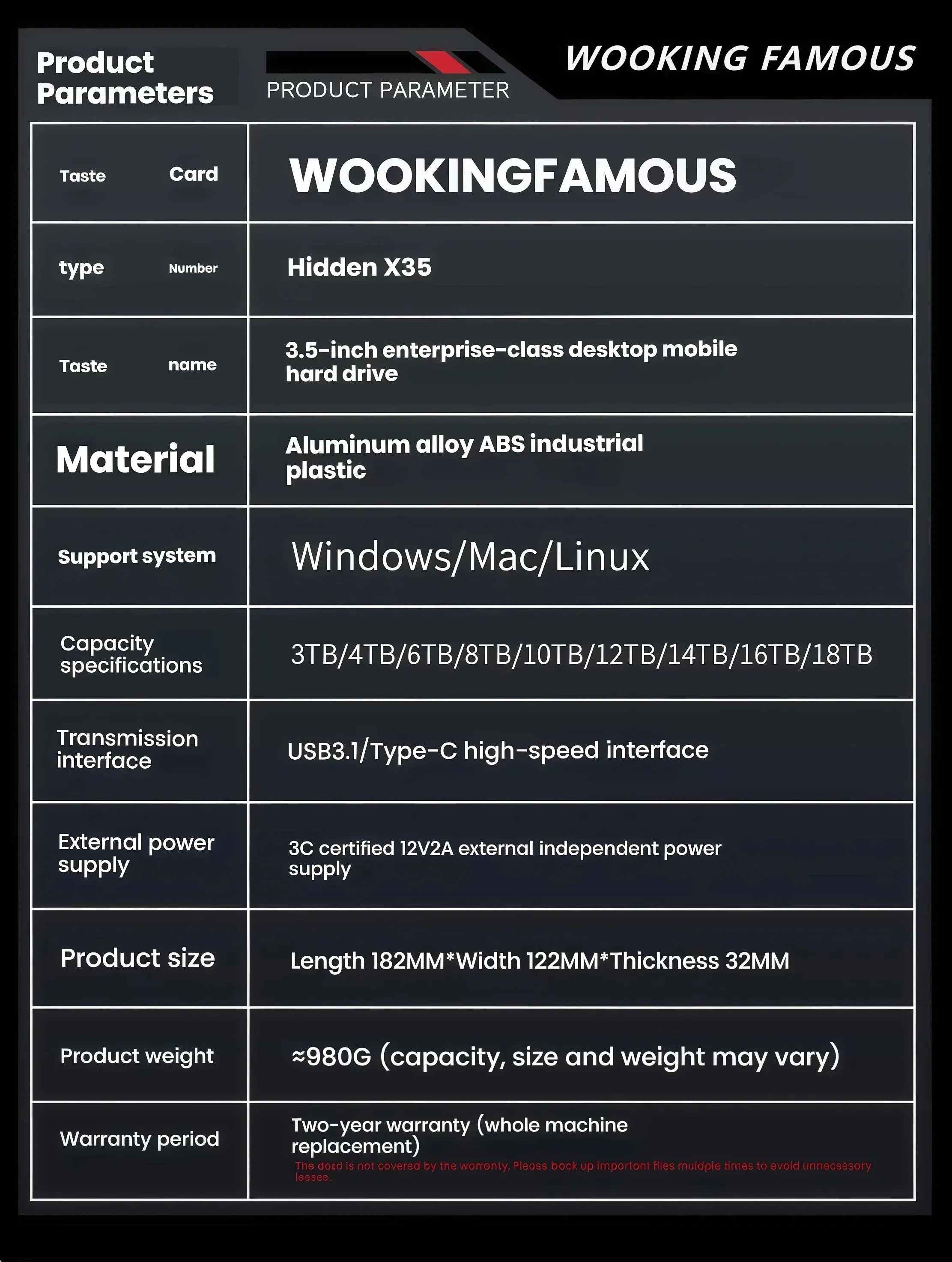 16TB 20TB External Hard Drive USB 3.0 Type-C HDD™ - RS Store