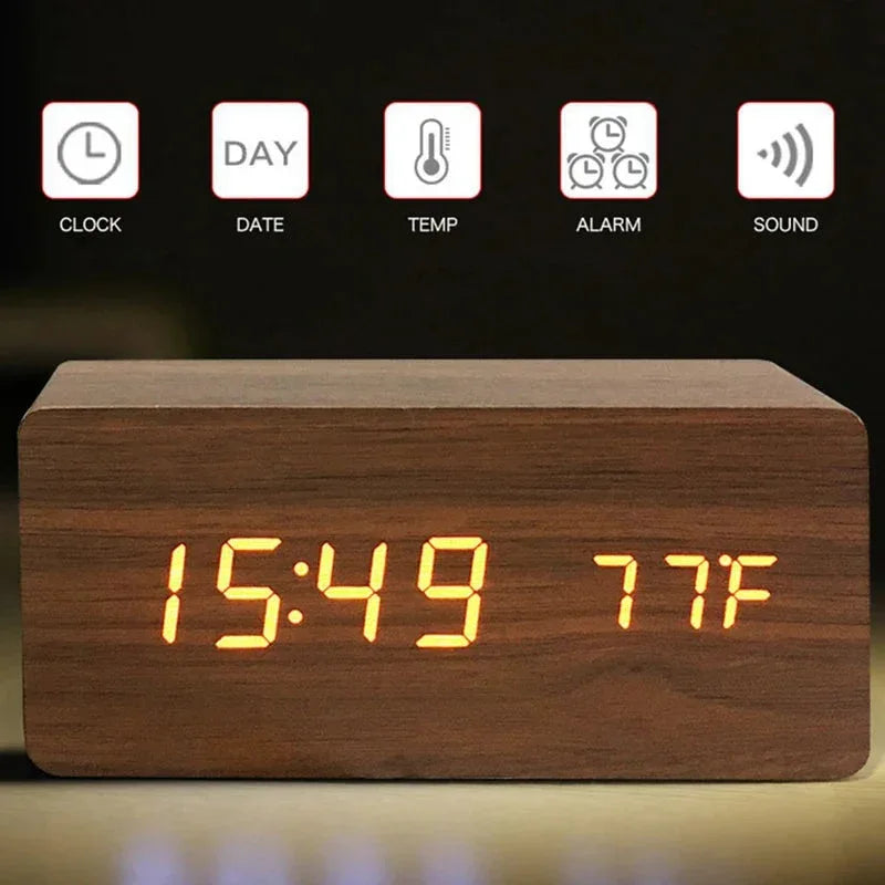 Wooden Digital Alarm Clock Niditon™ - RS Store