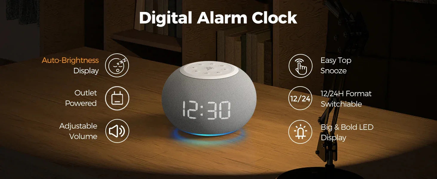 Auto-Dimmable Sound Machine Alarm Clock Anjank™ - RS Store