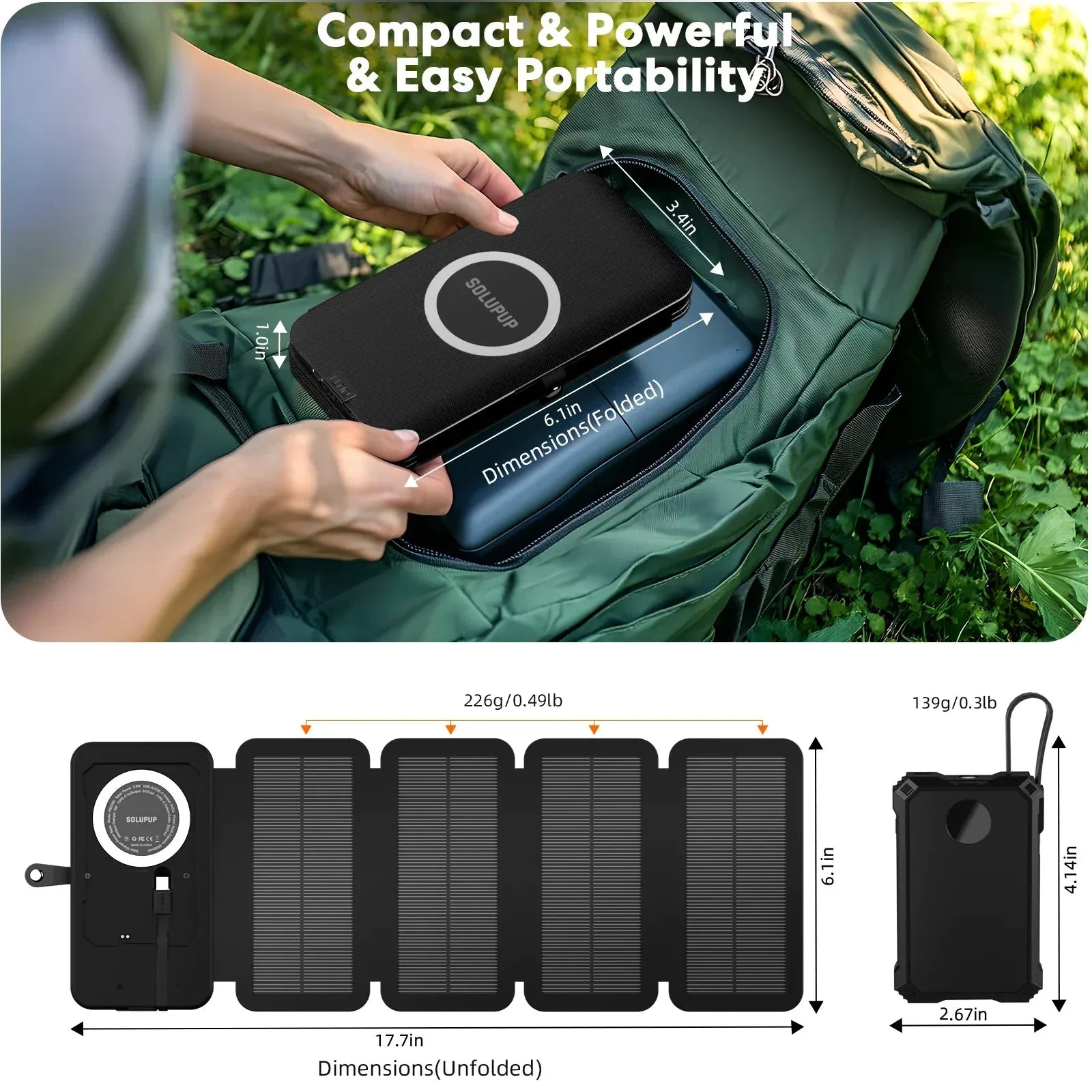 15W Magnetic Wireless 5000mAh Solar Power Bank™ - RS Store