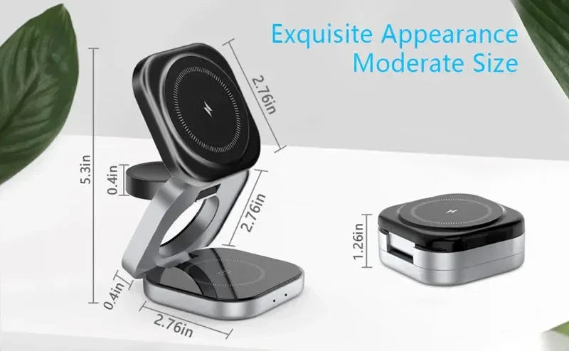 3 In 1 Foldable Magnetic Wireless Charger Stand Vikefon™ - RS Store