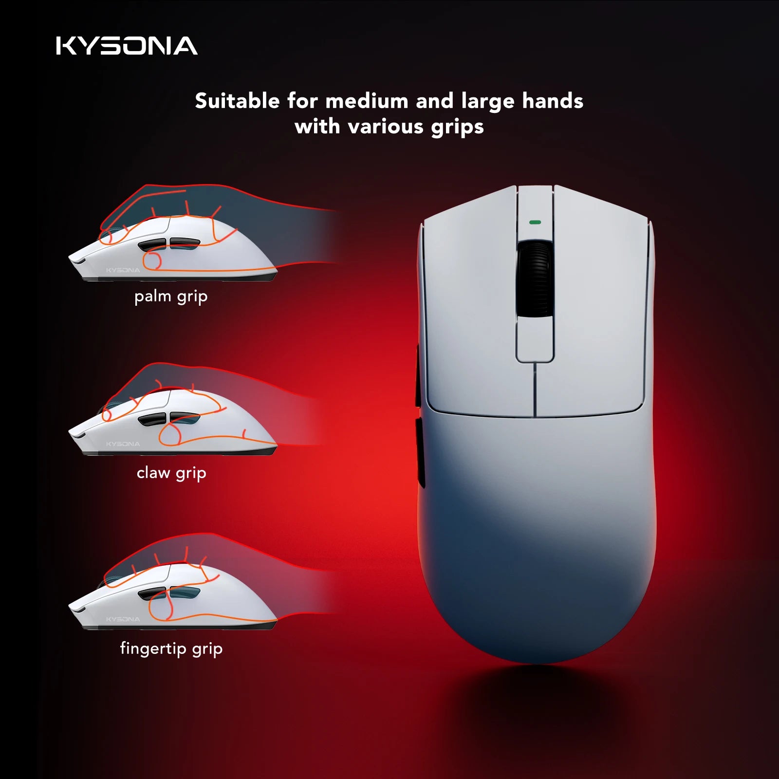 Wireless Mouse PAW3395 Sensor 26000DPI Kysona™