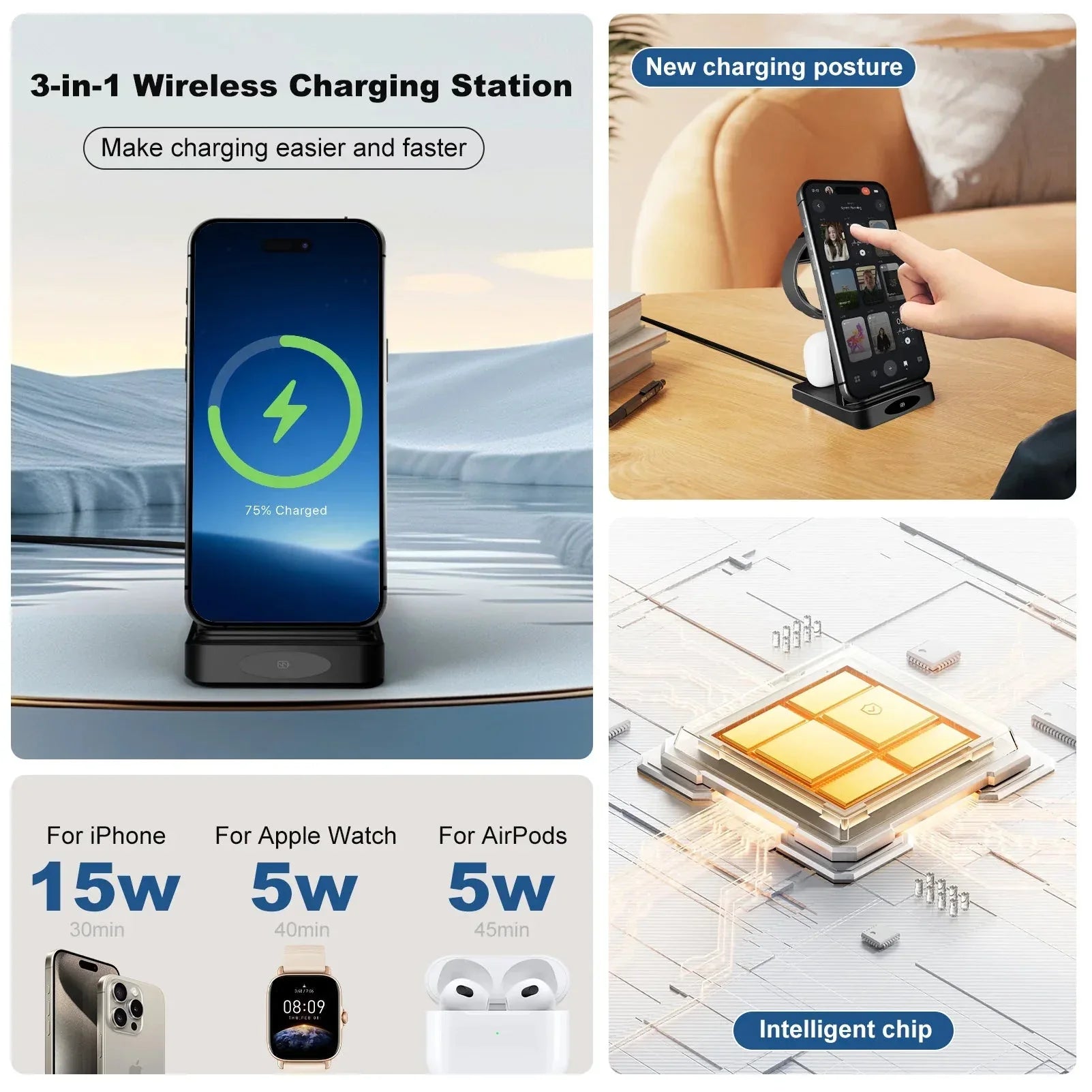 3-in-1 Wireless Charging Station™ - RS Store