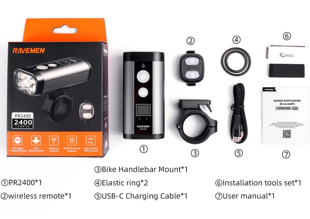 PR2400 Bike Light Headlight Ravemen™ - RS Store