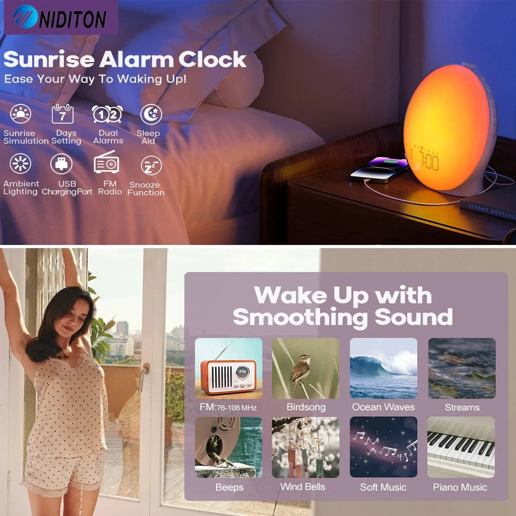 Wake Up Light Alarm Clock Niditon™ - RS Store