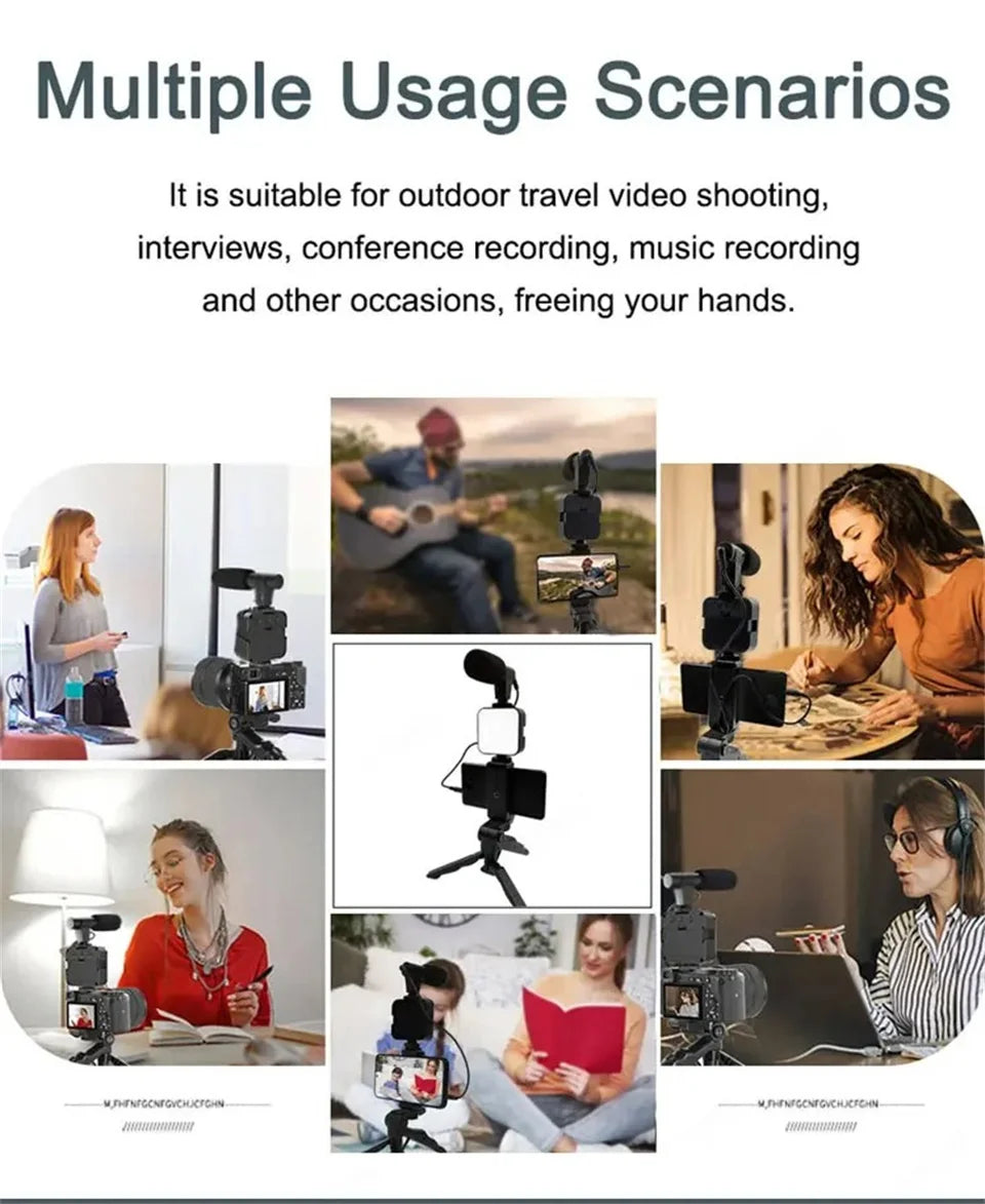 Smartphone Vlogging Kit With Tripod Phone Holder Sttkgzd™