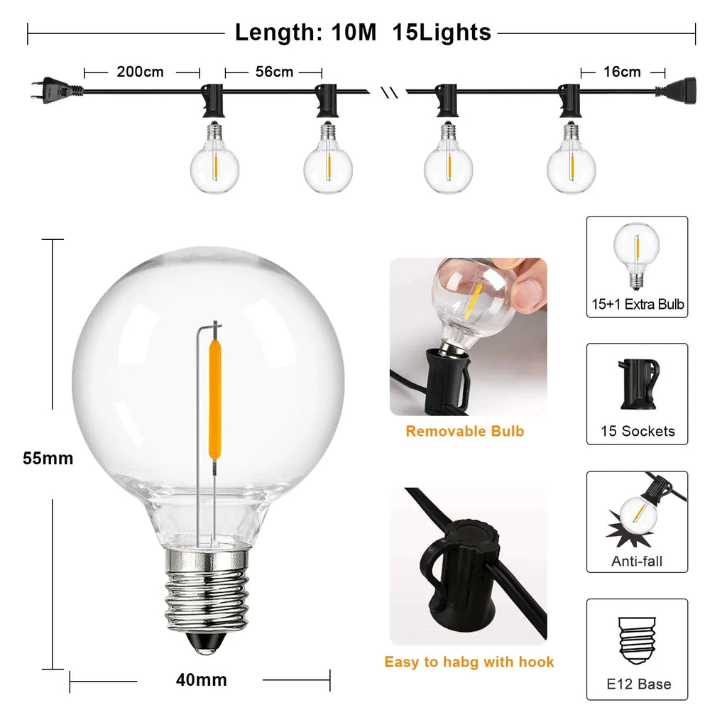 Outdoor Garland String Lights Genixgreen™ - RS Store