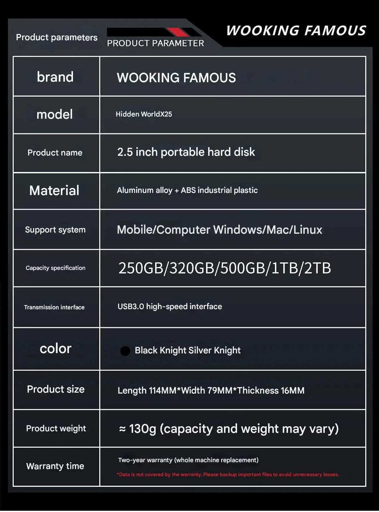 Portable HDD External Hard Drive Disk 320GB 500GB 1TB USB3.0™ - RS Store