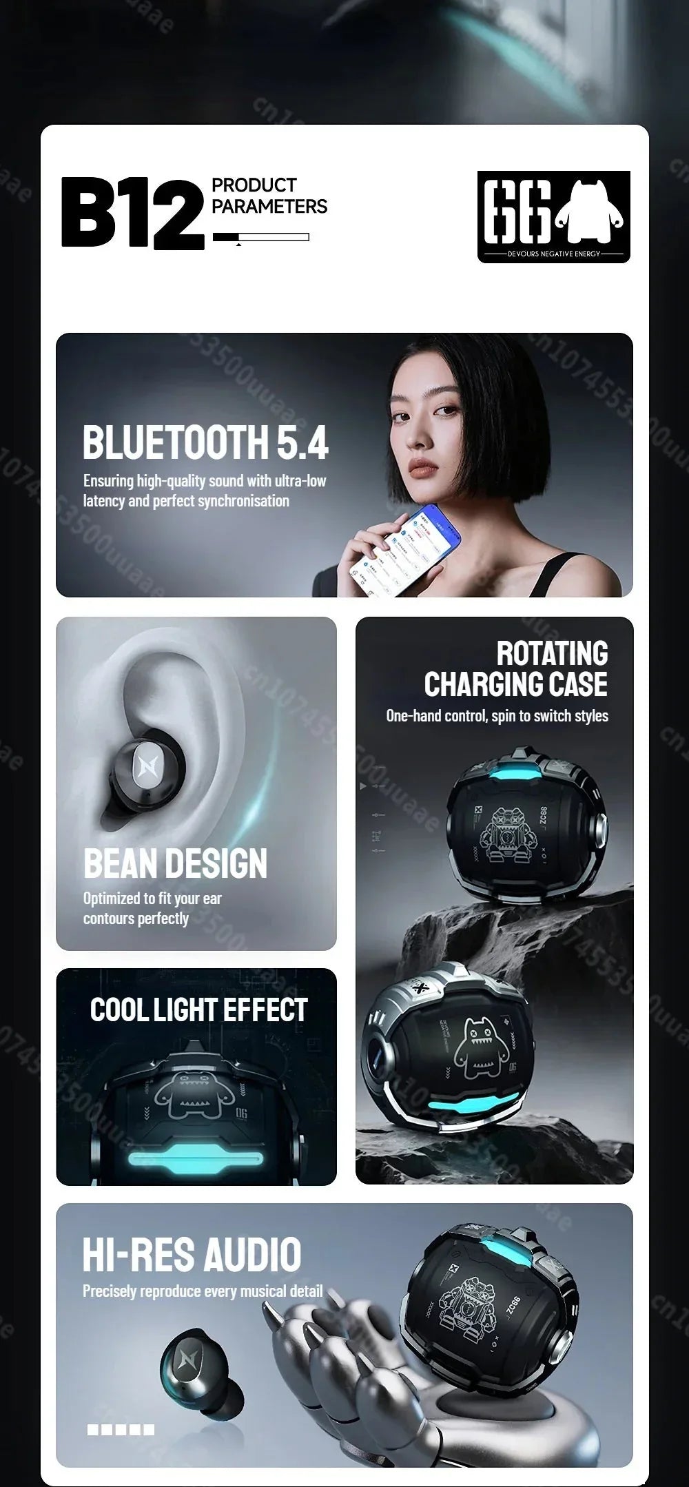 B12 TWS Wireless Earbuds Zombiescat™ - RS Store
