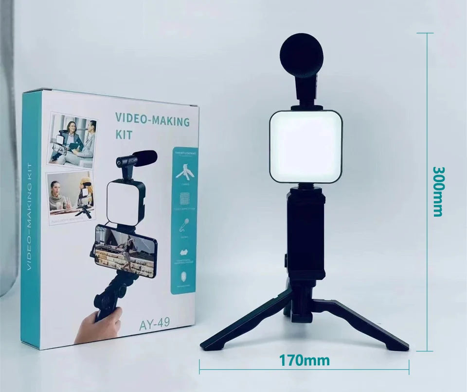 Smartphone Vlogging Kit With Tripod Phone Holder Sttkgzd™