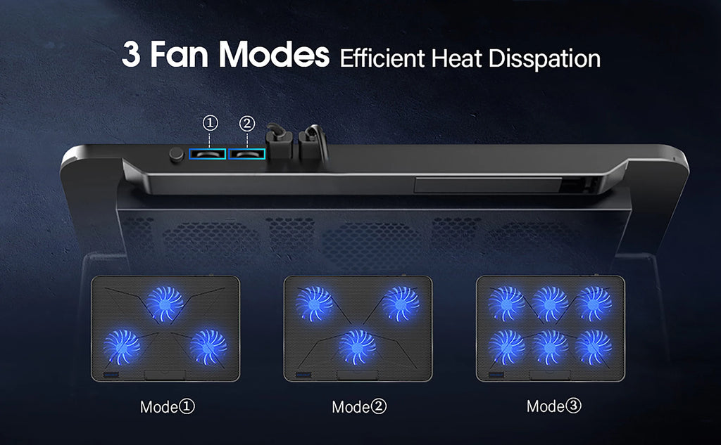 15.6-17.3inch Laptop Cooling Pad with 6 Quiet Fans Coolcold™