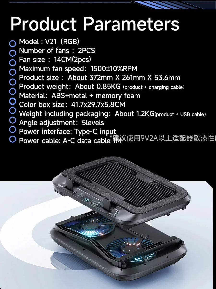 14cm Dual Fans Laptop Cooler™ - RS Store
