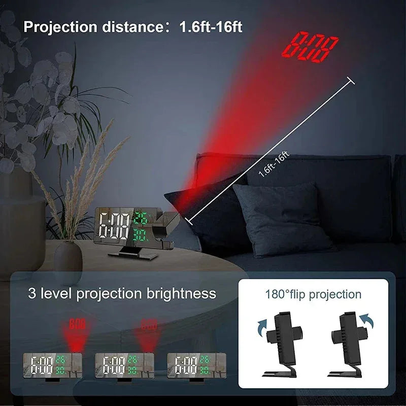 LED Digital Projection Alarm Clock™ - RS Store