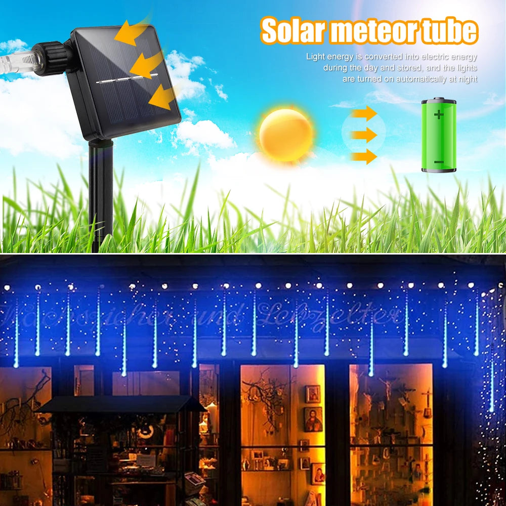 Christmas Lights Outdoor Solar Meteor Shower Lights™