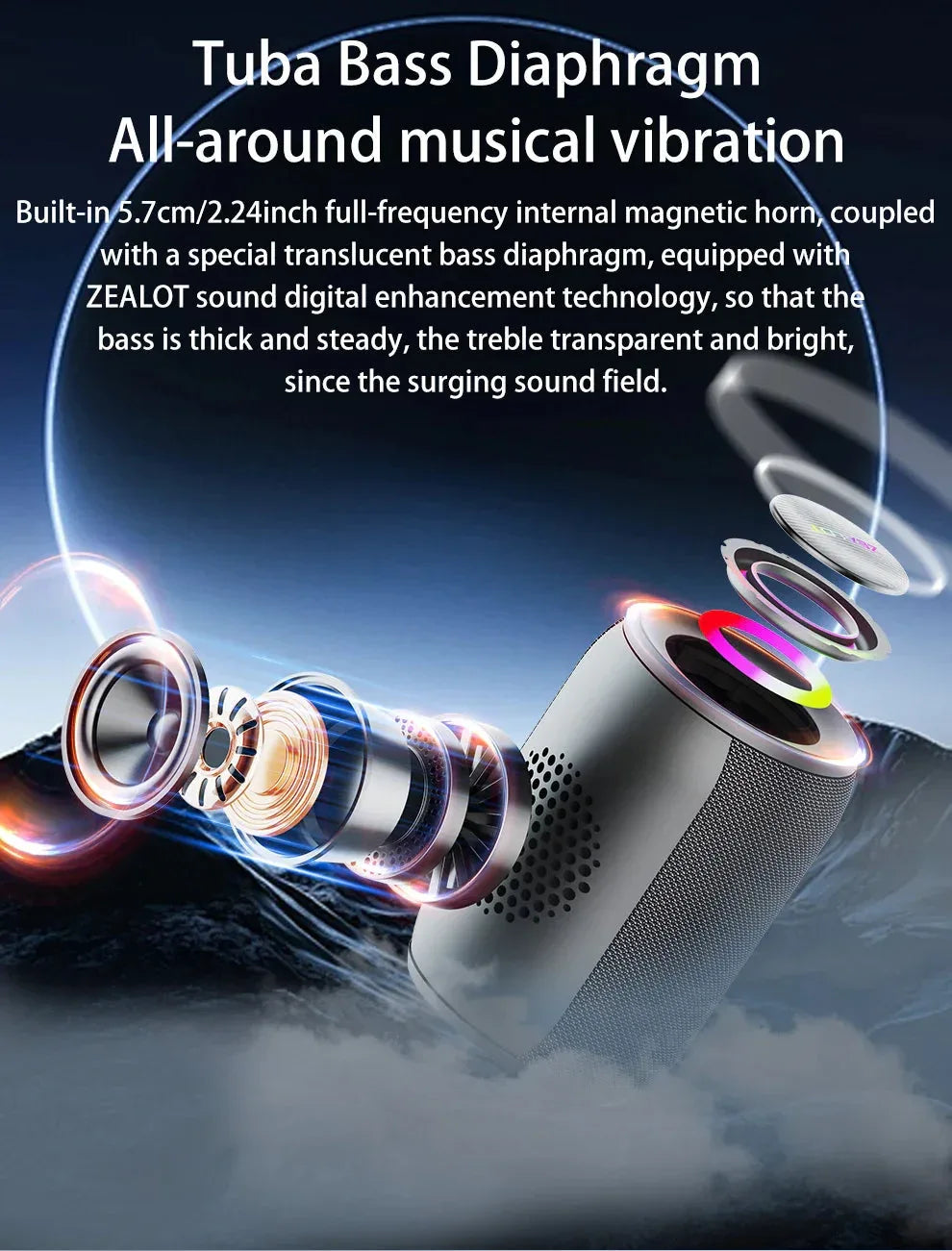 ZEALOT S32 pro Bluetooth Wireless Outdoor Portable Subwoofer Speaker™ - RS Store