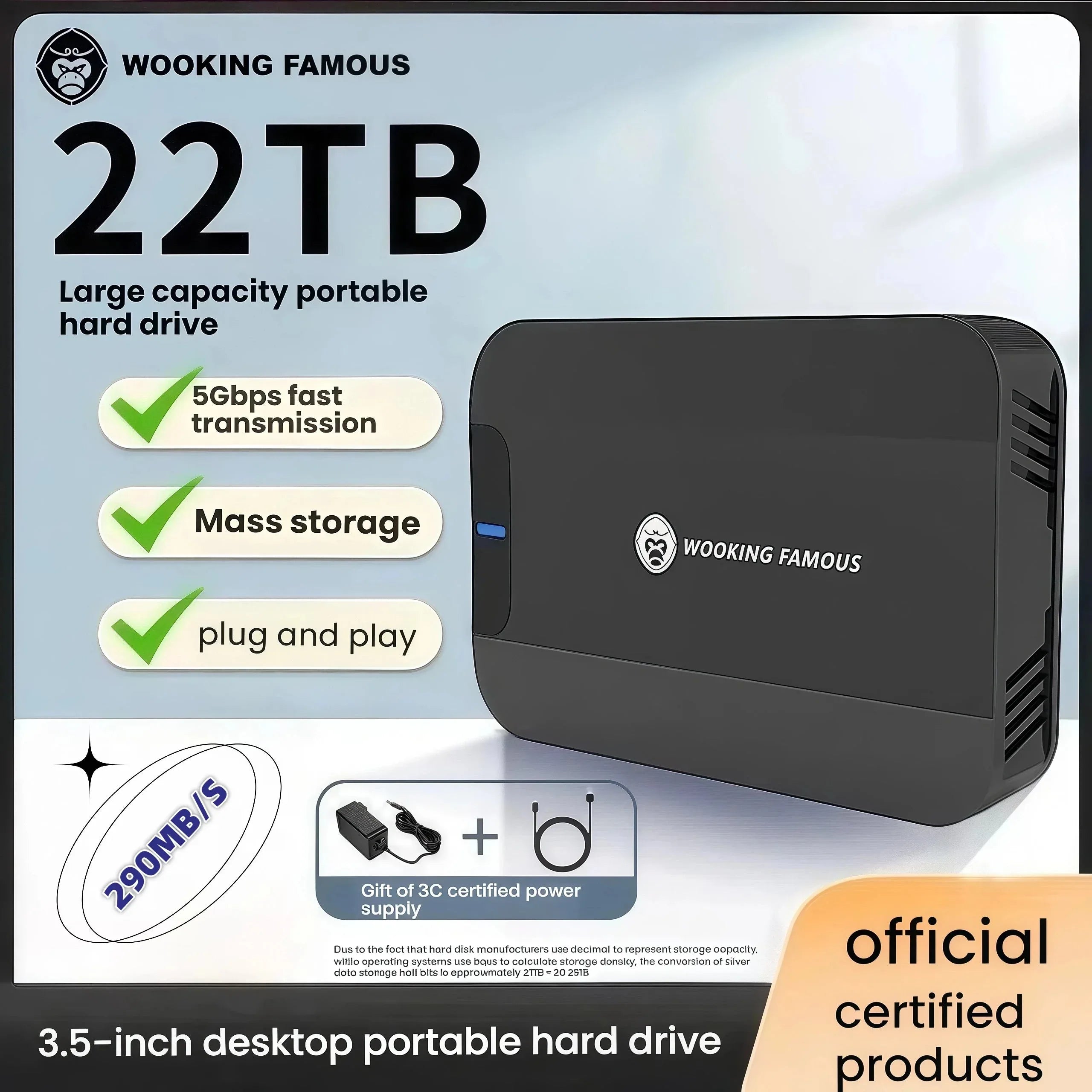 16TB 20TB External Hard Drive USB 3.0 Type-C HDD™ - RS Store
