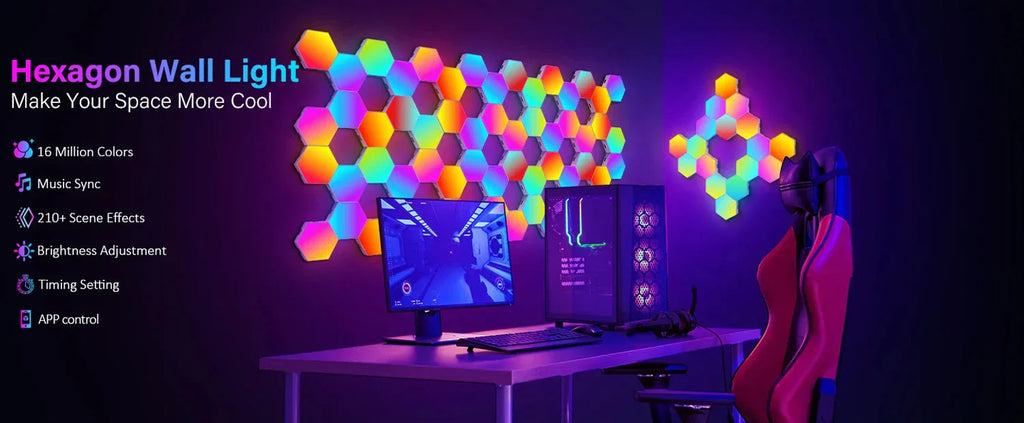RGB Smart Hexagonal Wall Lamp Toucloud™ - RS Store