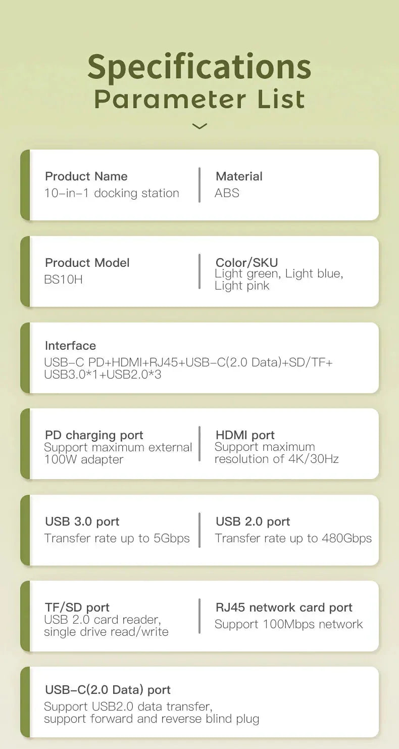 FC&EC USB C HUB Type C Adapter 10 in 1™ - RS Store