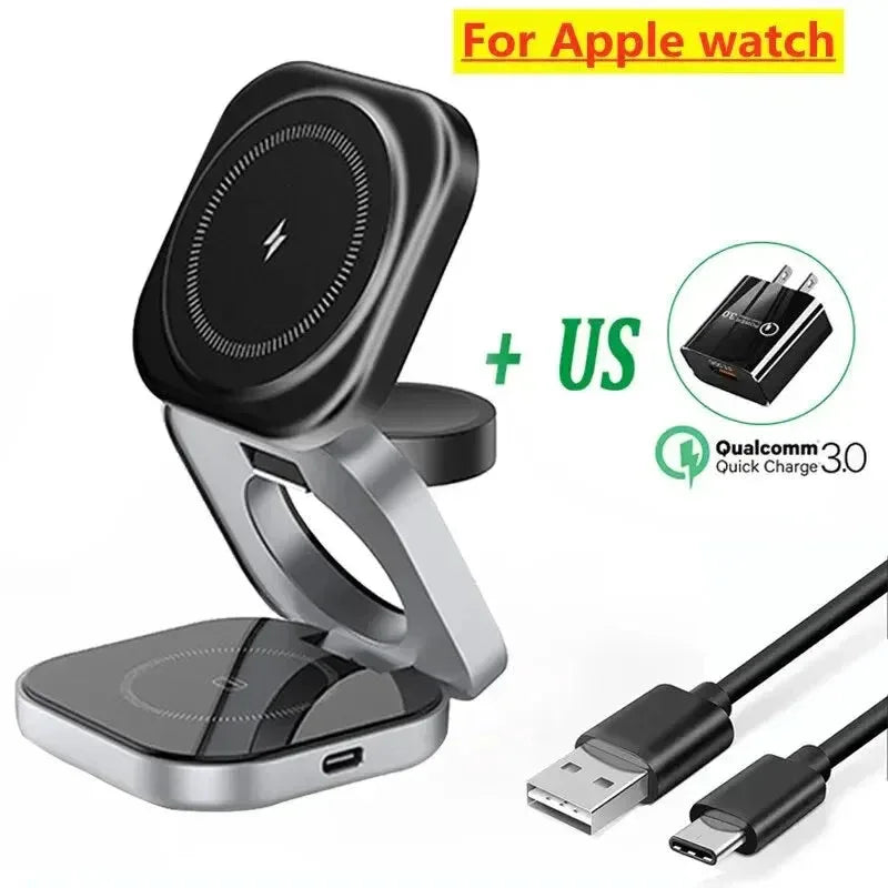 3 In 1 Foldable Magnetic Wireless Charger Stand Vikefon™ - RS Store