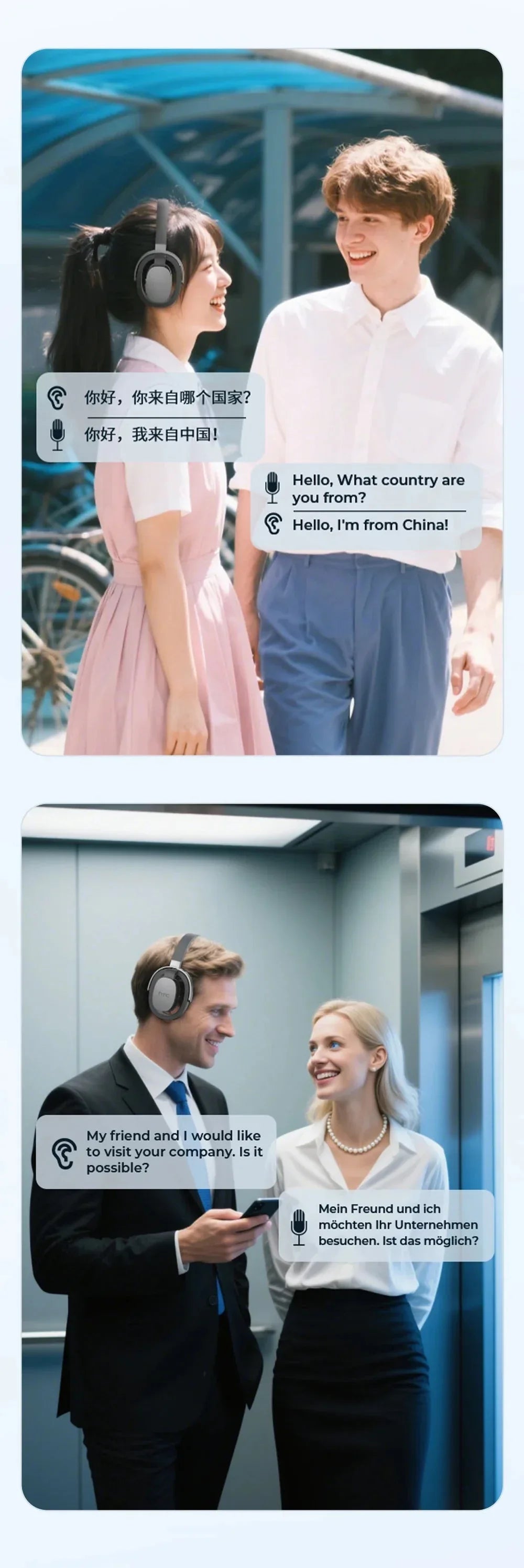 Over-ear Headphones 134 Languages Translation Earphones Htc™ - RS Store