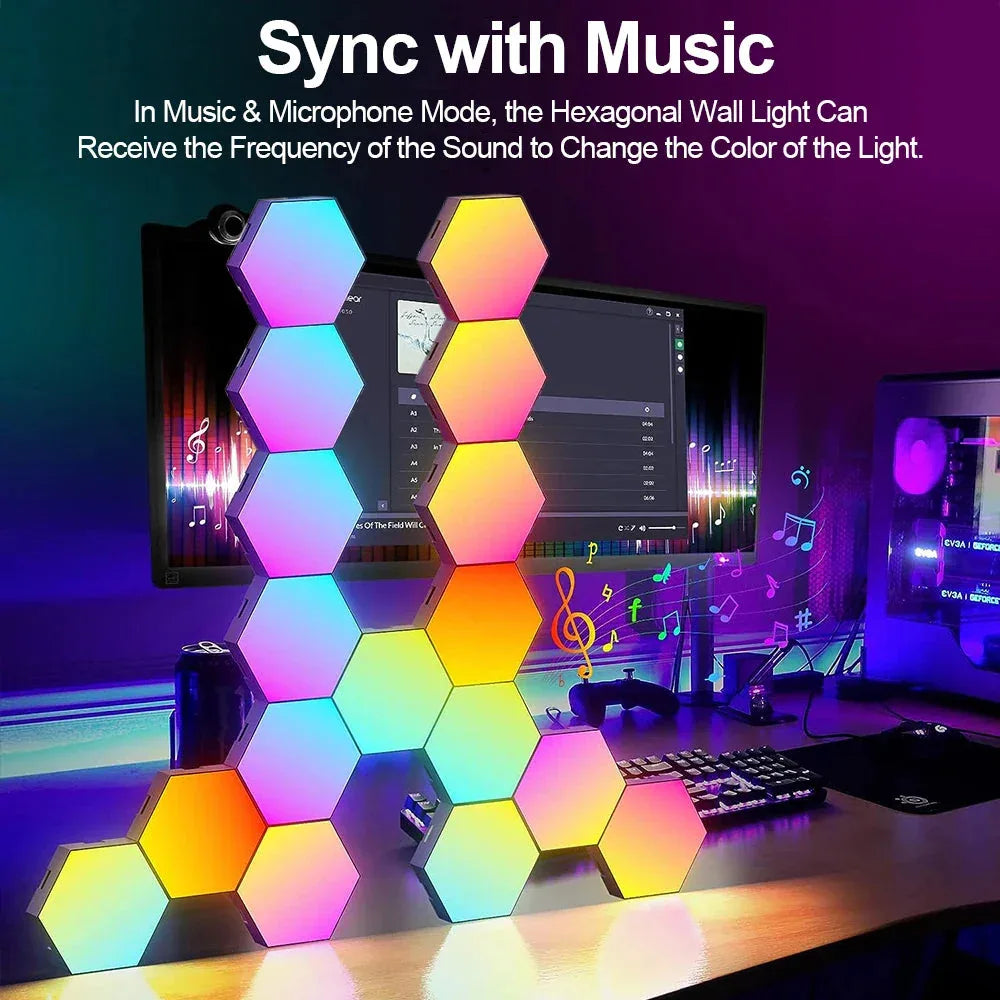 RGB Smart Hexagonal Wall Lamp Toucloud™ - RS Store