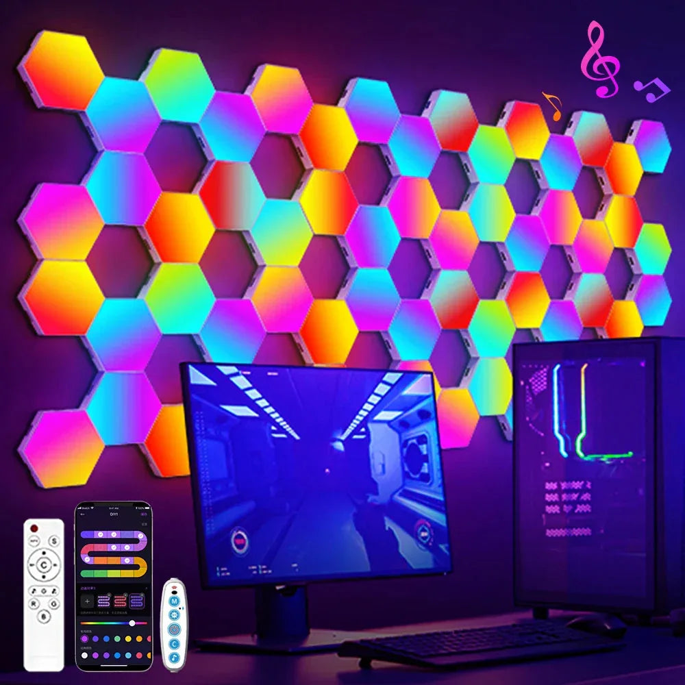 RGB Smart Hexagonal Wall Lamp Toucloud™ - RS Store