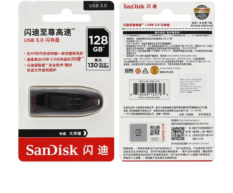 Black PenDrive CZ48 SanDisk 100% Original USB™ - RS Store