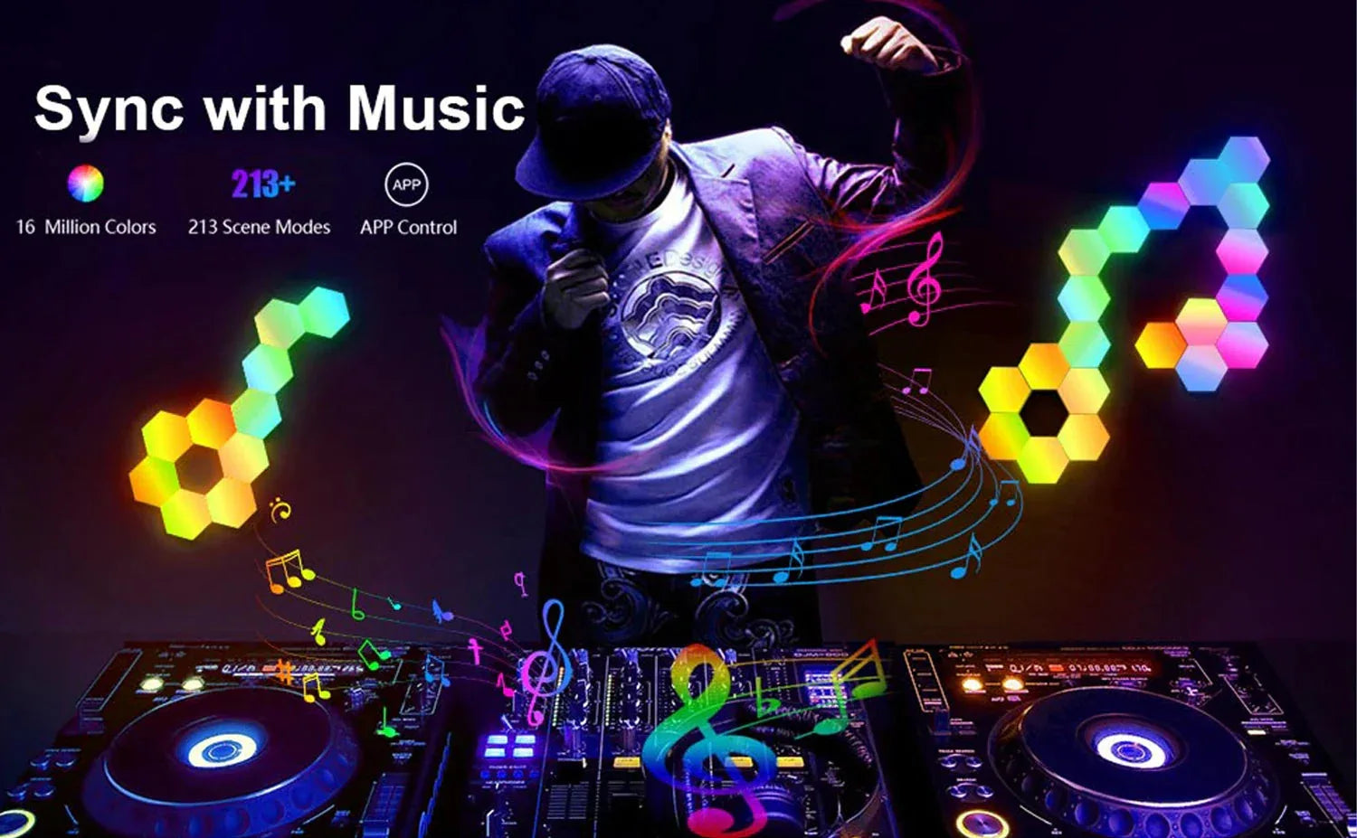 RGB Smart Hexagonal Wall Lamp Toucloud™ - RS Store