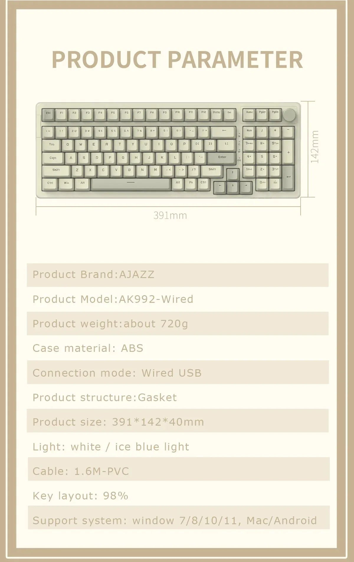 AK992 Wired Mechanical Keyboard Ajazz™ - RS Store