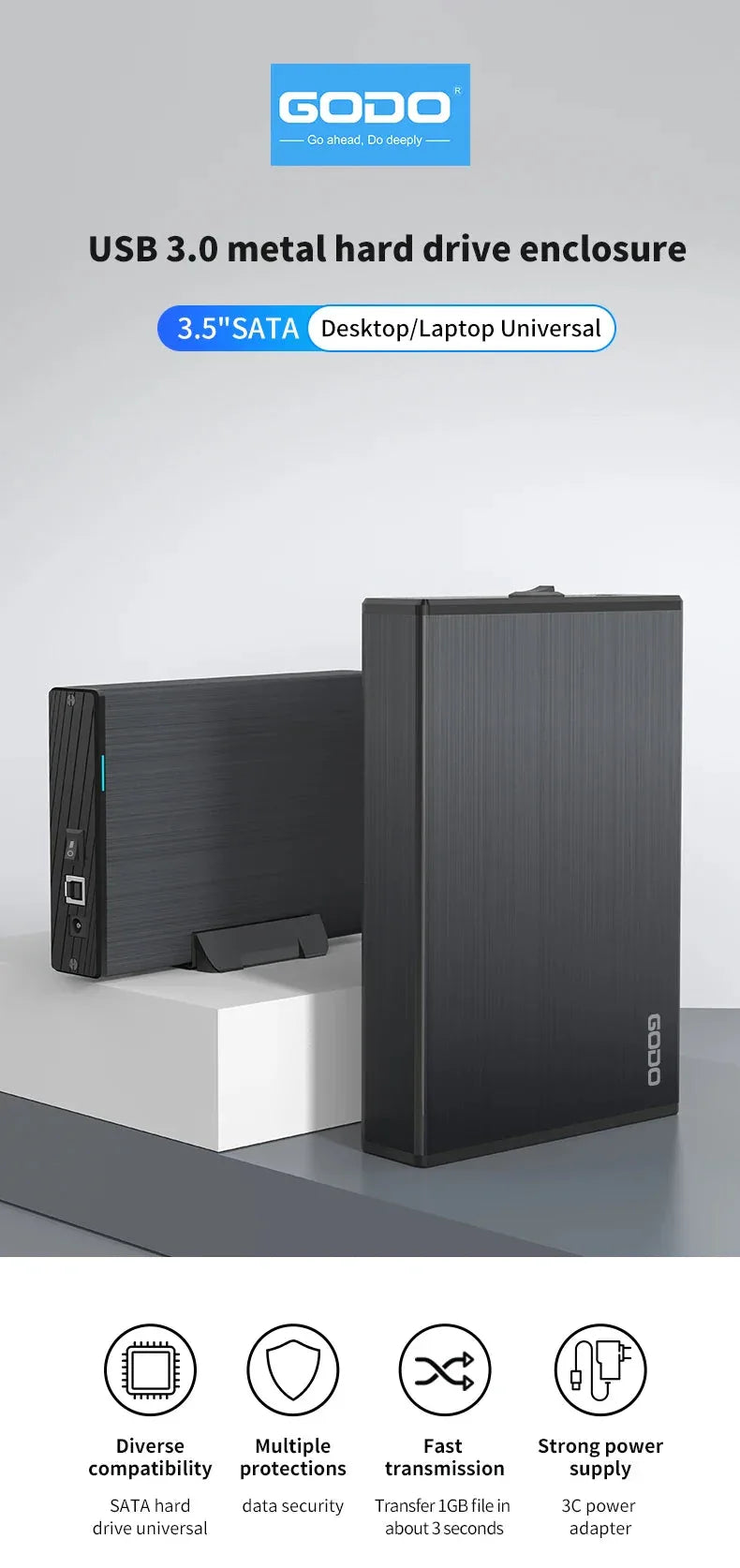 GODO USB 3.0 3.5 Inch SATA HDD SSD External Hard Drive™ - RS Store