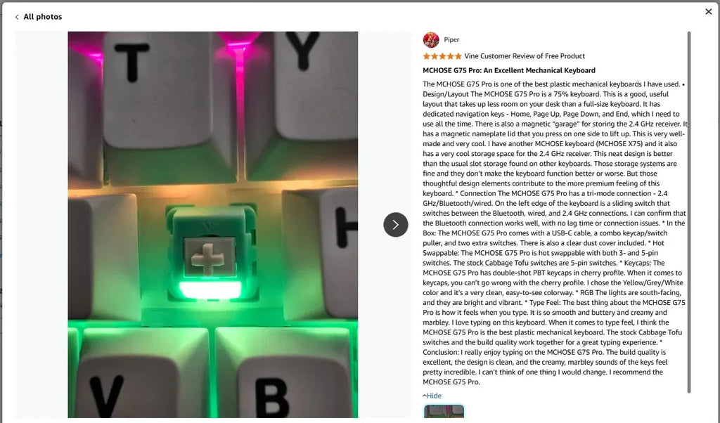 G75 Pro Wireless Mechanical Keyboard Mchose™ - RS Store