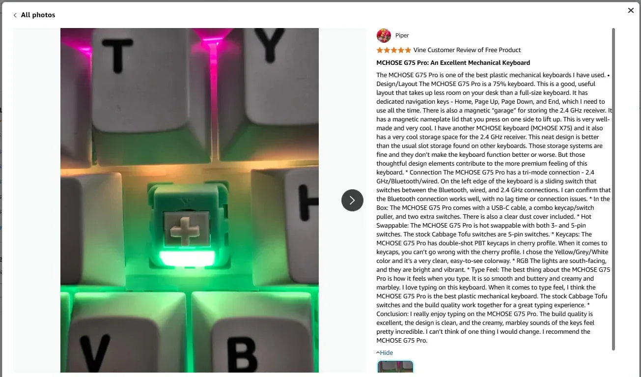 G75 Pro Wireless Mechanical Keyboard Mchose™ - RS Store