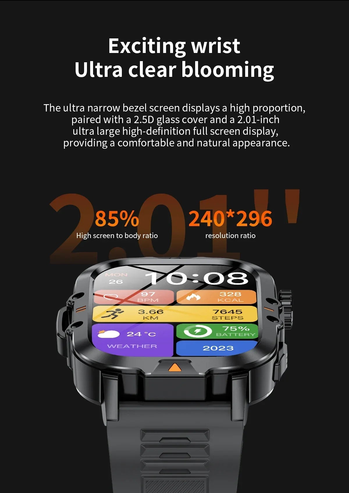 LIGE 2.01-inch HD Screen Men Smart Watch™ - RS Store