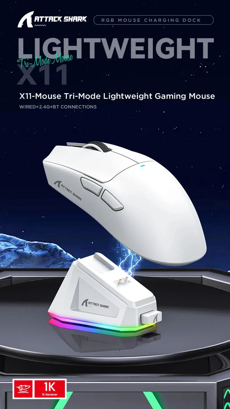 X11 Gaming Mouse Wireless Attack Shark™ - RS Store